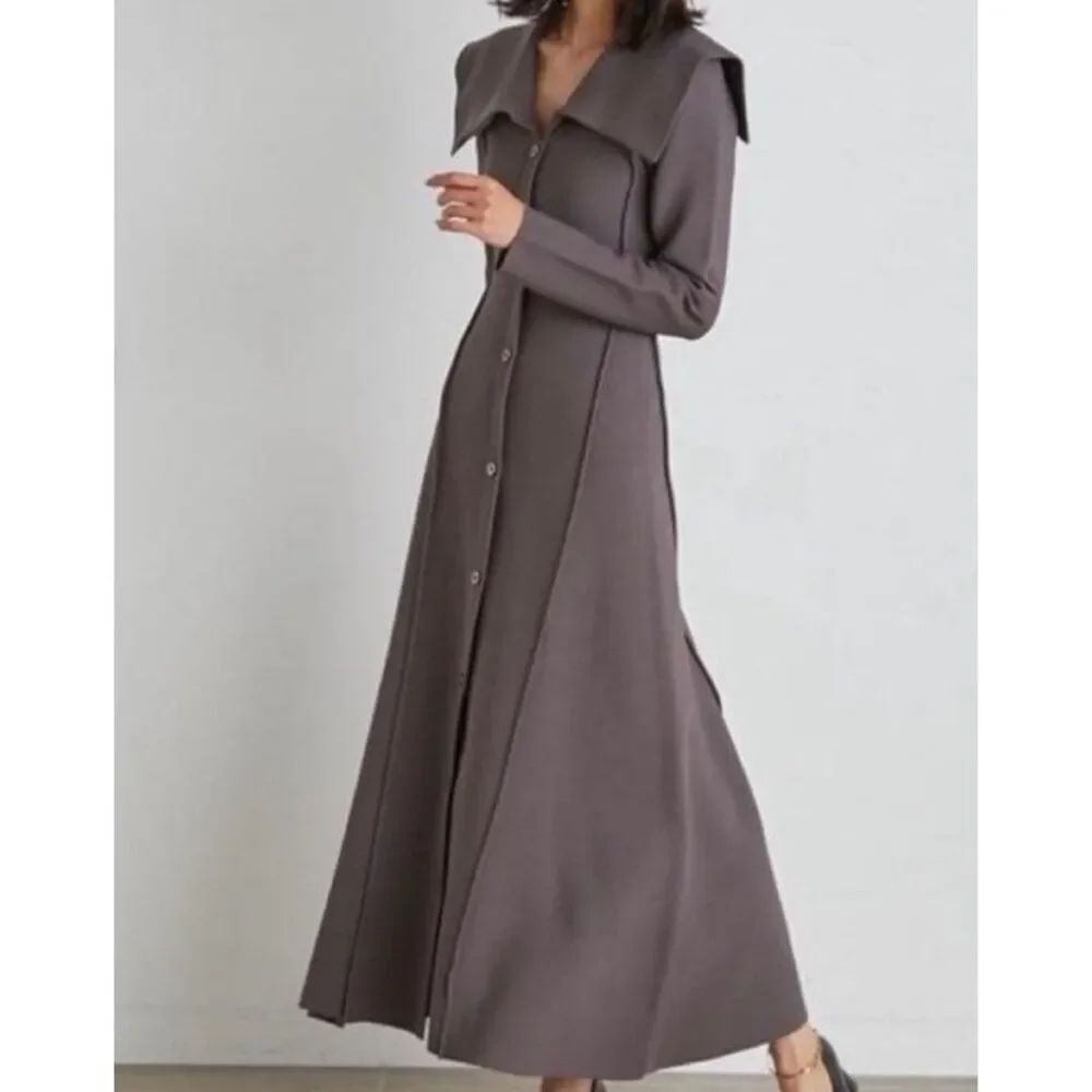 SNIDEL Front Button Knit Womens Dress One Size Gray Will Fit XS/S/M